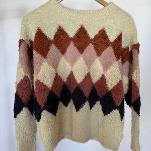 Unique Colorful Argyle FRNCH PARIS Sweater